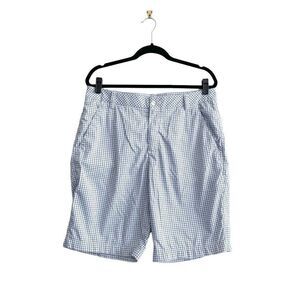 Puma Golf Shorts Flat Front Blue White Checkered Men's Size 34